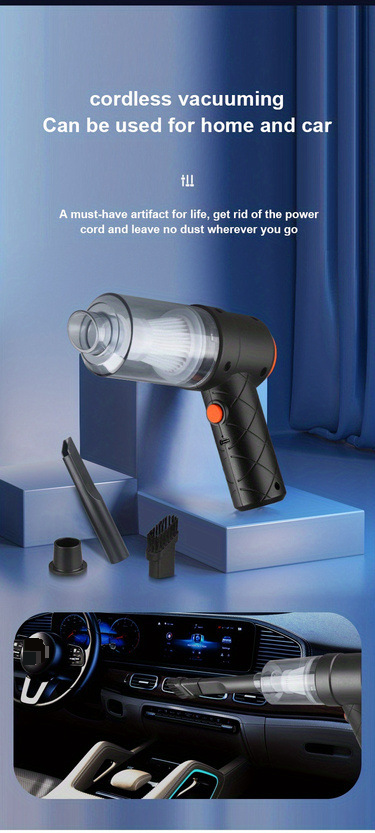 Vacuum Cleaner Car Cleaning High Power Mini Rechargeable Multi Function Blowing And Suction Car Handheld Small Car_autovado.com