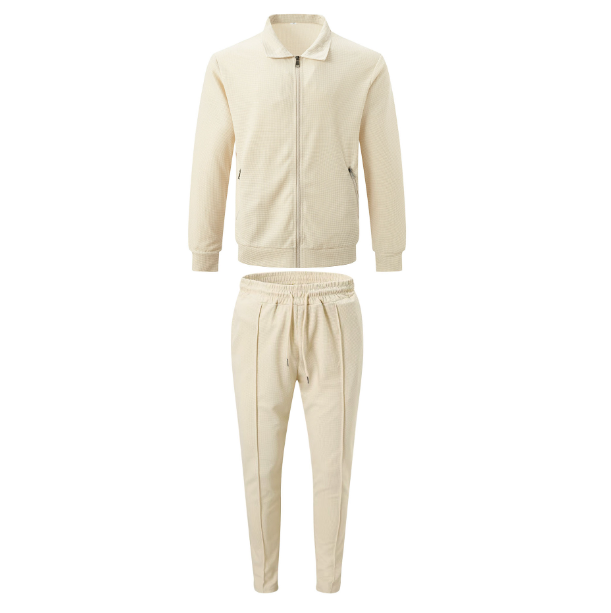 Men's Clothing 2025 New Autumn Style Youth Waffle Zipper Pocket Lapel Slim Cardigan Men's Jacket Suit_autovado.com