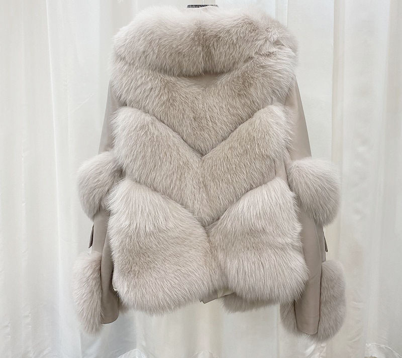 Women's Clothing fox fur quilted casual style fur coat loose high quality_autovado.com