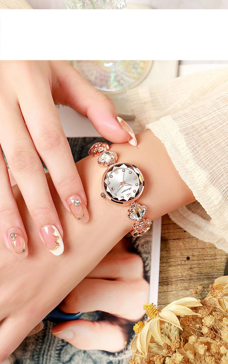 Women's Watch Four-leaf Clover Charm Quartz Bracelet Watch Luxury Rhinestone Analog Stainless Steel Waterproof Wrist Watch _autovado.com