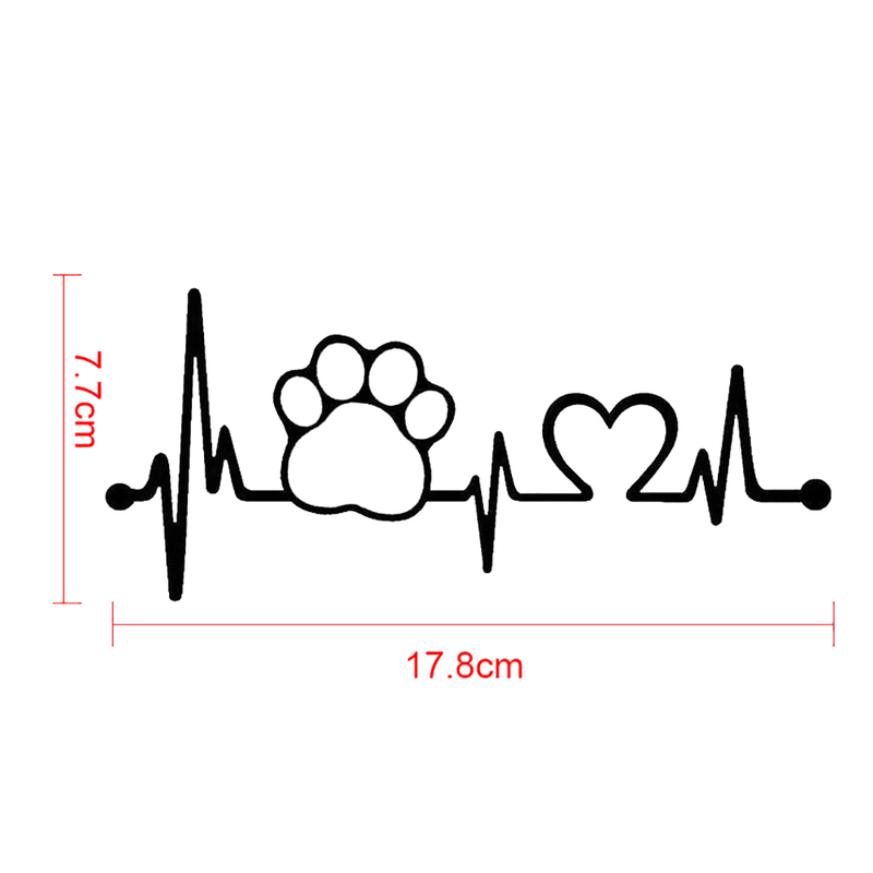 Heartbeat Dog Paw Creative Motorcycle Car Window Body Decoration Sticker Decal_autovado.com