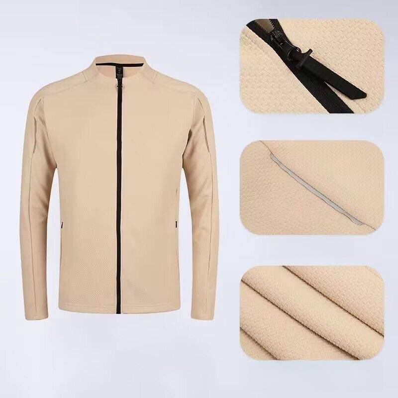 Men's Clothing Sports Jacket Leisure Running Round Neck Zipper Cardigan Sweater Quick-Drying Fitness Breathable_autovado.com