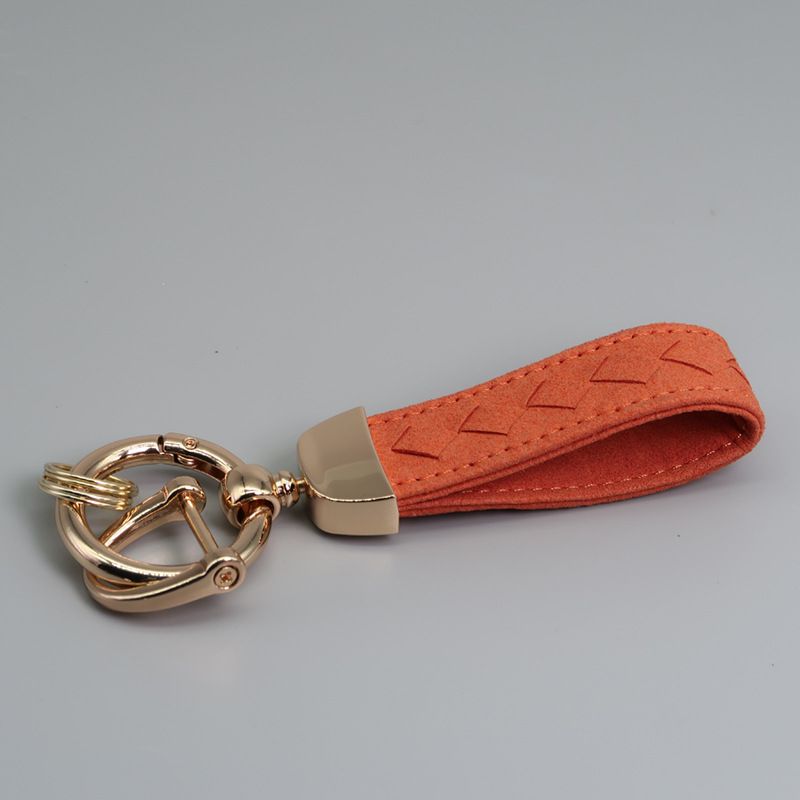 Creative Microfiber Hand Woven Leather Car Keychain Pendant Car Anti Lost Suede Keychain_autovado.com