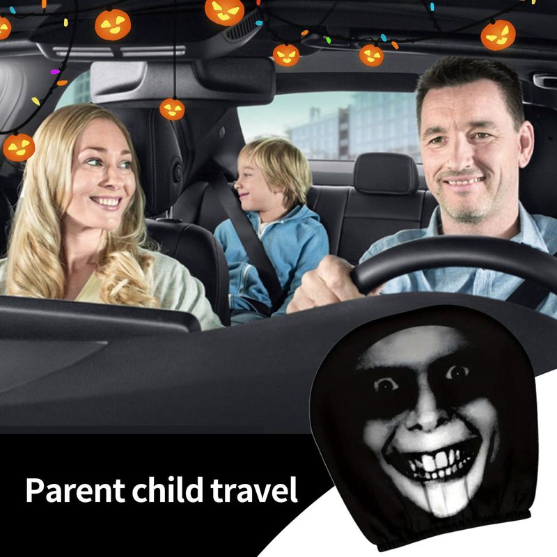 Car Head Rest Covers Set Halloween Funny Auto Headrest Protector Soft Vehicle Accessories For Women Men Daily Taxi_autovado.com