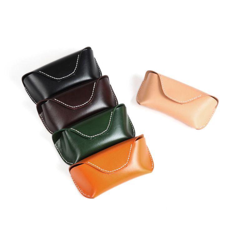 Unisex Leather glasses case cowhide sunglasses case high-grade vintage handmade glasses bag_autovado.com