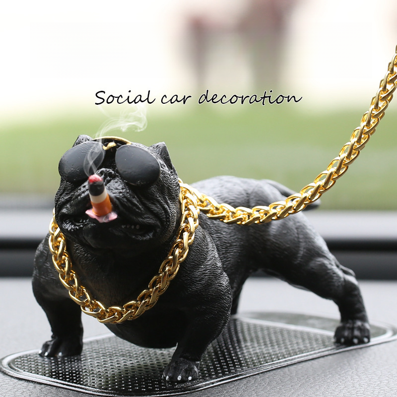 Bull Terrier Personality Creative Interior Sedan Dashboard Decoration High-end Car Accessories_autovado.com