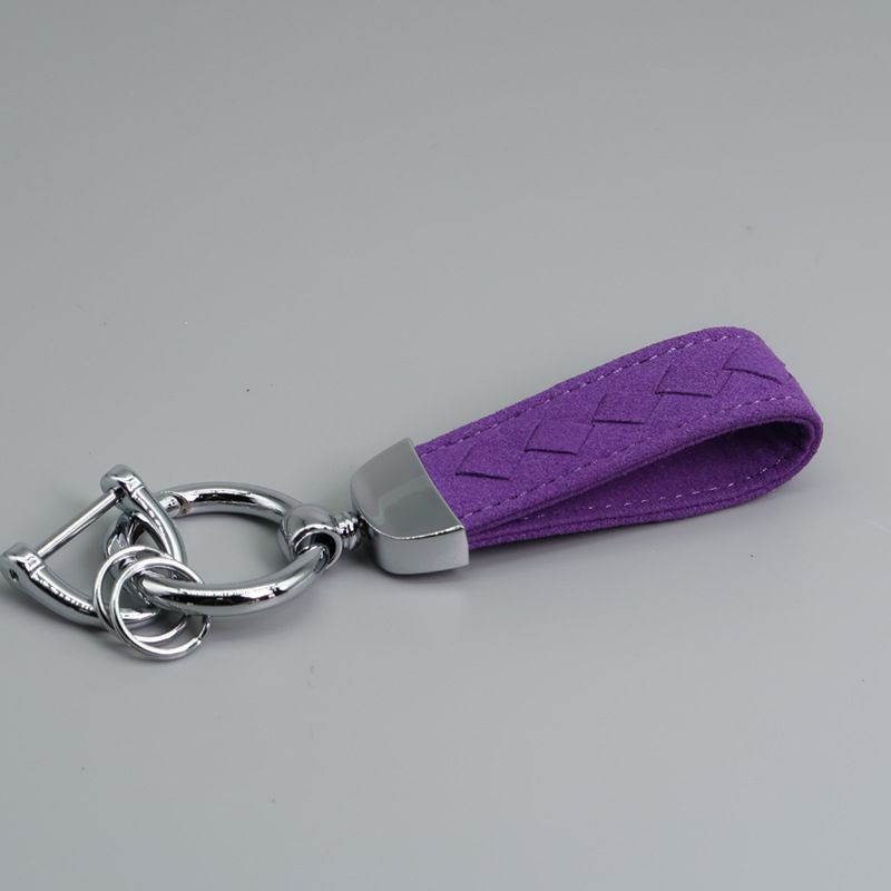Creative Microfiber Hand Woven Leather Car Keychain Pendant Car Anti Lost Suede Keychain_autovado.com
