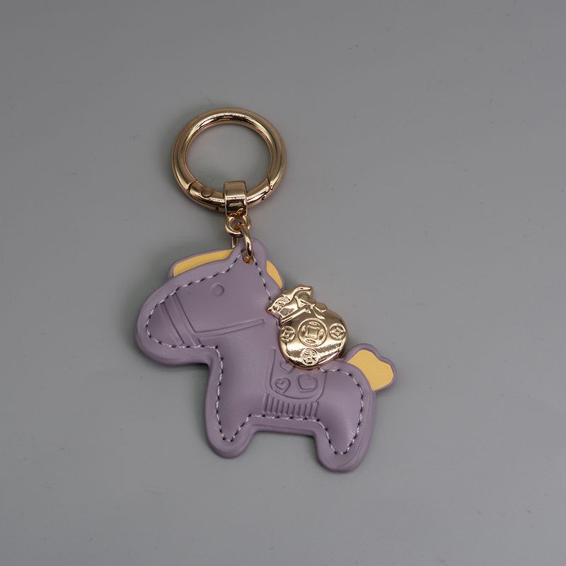 Immediately Get Rich Bracelet Keychain Leather Cartoon Pony Pendant Couple Bag Net Celebrity Car Keychain_autovado.com