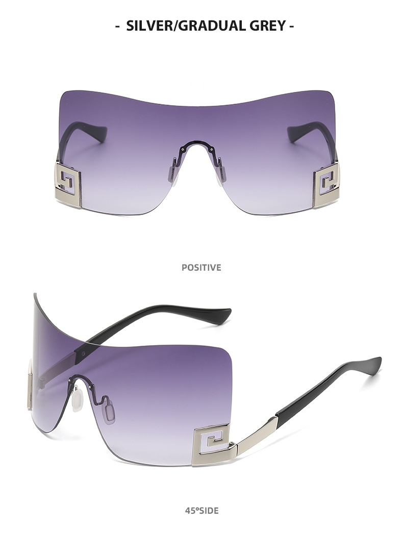 Unisex Big frame one-piece sunglasses Y2K personality Everything sunglasses_autovado.com