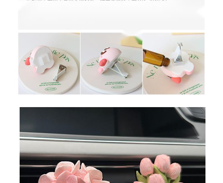 Pink Embroidered Ball Float Carrying Aromatherapy Stones Girls, Interior Accessories For Cars, Air Vents, Instagram_autovado.com