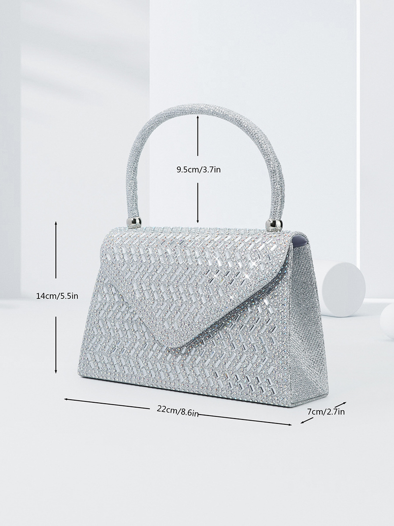 rhinestone new evening bag large capacity handbag women's wedding bridesmaid bag KTV princess dress bag_autovado.com