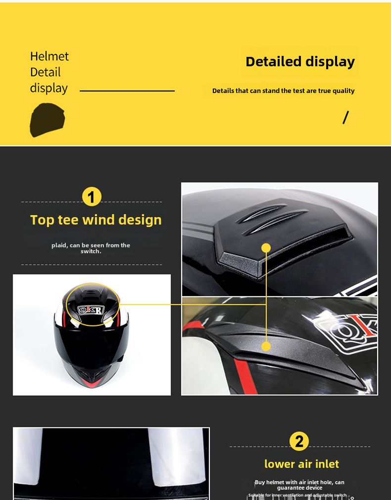 Certified National Standard Motorcycle Helmet Full Helmet Men's and Women's Winter Warm Safety Four Seasons Knight Electric Motorcycle Full Helmet_autovado.com