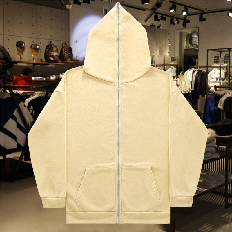 Men's Clothing Solid color sweatshirt zipper hoodie blank cardigan zipper hoodie sweatshirt spot_autovado.com