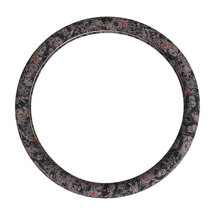 Universal Hand-painted Prajna Geisha Steering Wheel Cover, Personalized Nine Tailed Fox Card Set, Flower Arm Handlebar_autovado.com