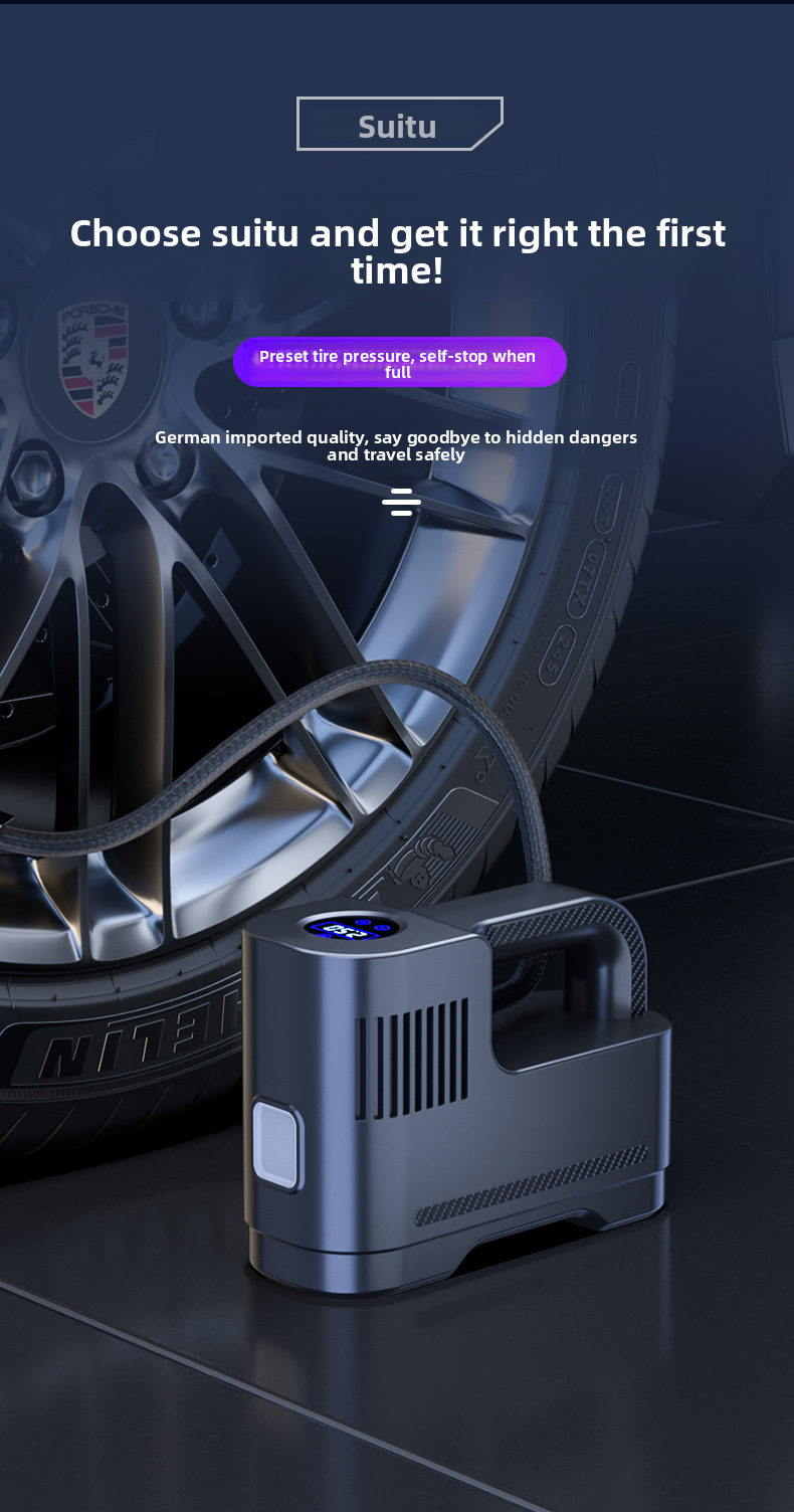 Portable Multifunctional Tire Car Pump Inflator Machine Air Tube_autovado.com