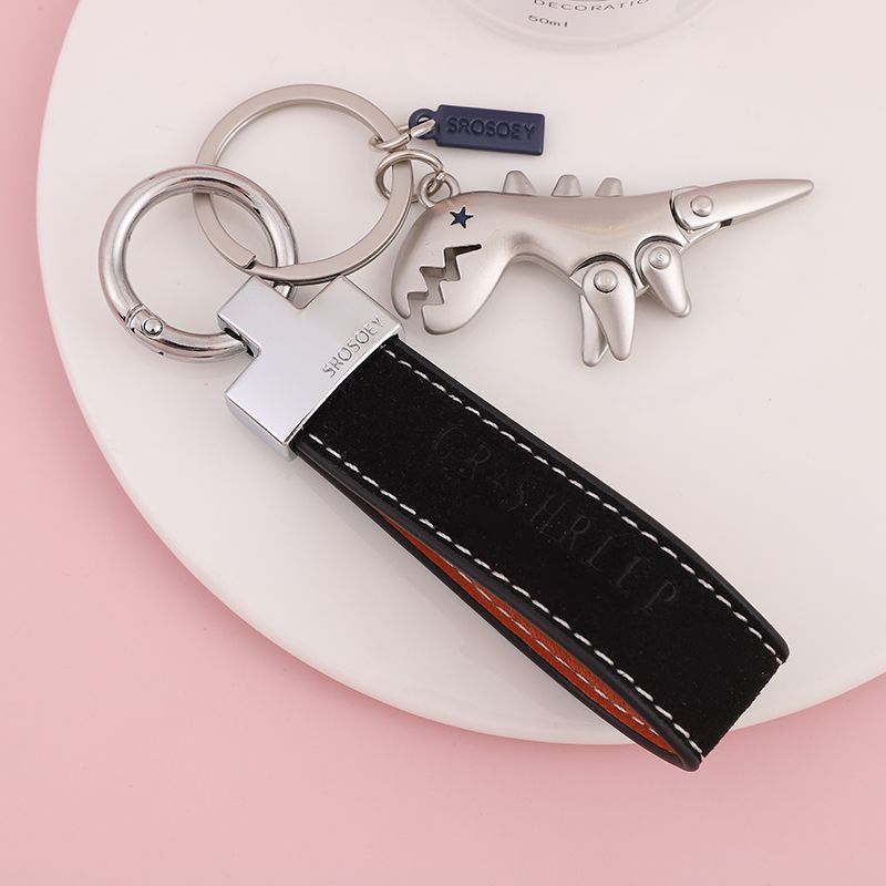 Suede Keychain Internet Celebrity Little Dinosaur Pendant Cute Cartoon Car Key Chain Pendant Creative Gift For Women_autovado.com