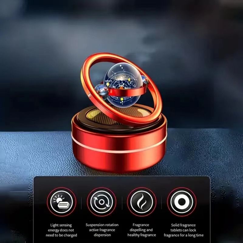 Cross-border in stock wholesale solar car aromatherapy car perfume double ring rotating decoration car air freshener_autovado.com