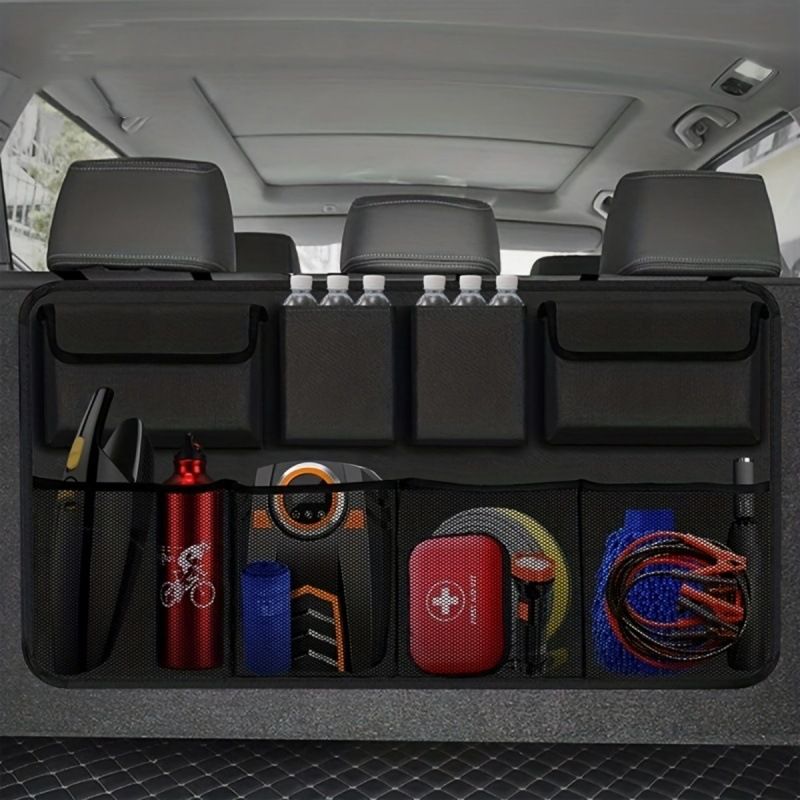 Multi Functional Rear Seat Back Hanging Bag, Car Foldable Miscellaneous Oxford Cloth Trunk Storage Bag_autovado.com