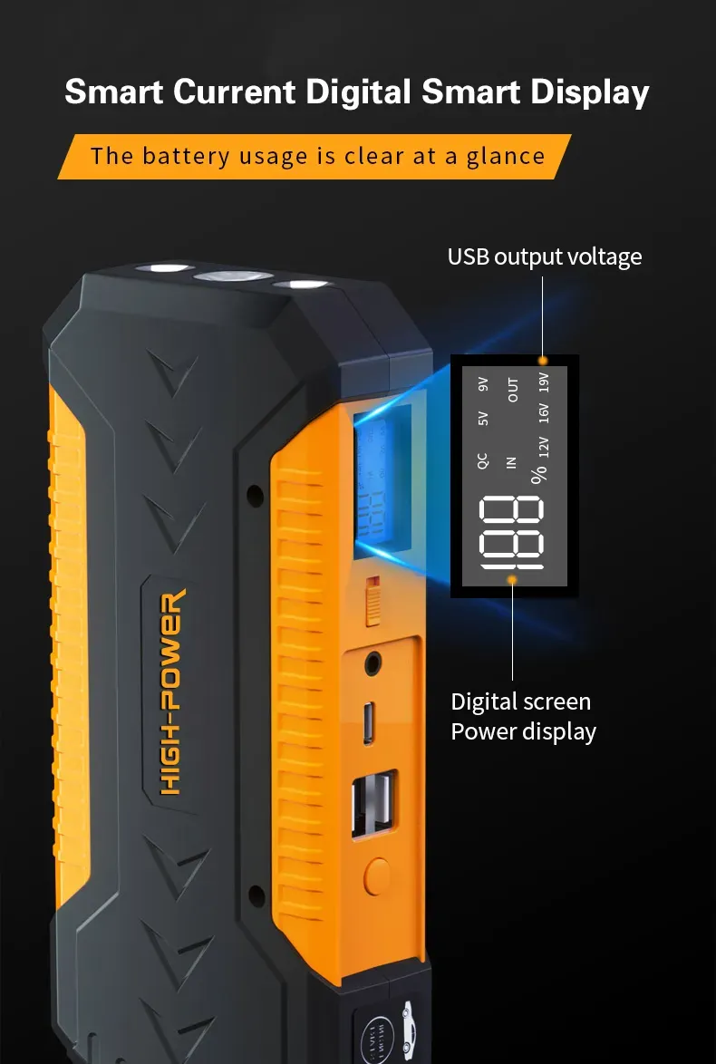 Factory Supply Car Jump Starter 12V Auto Battery Power Bank 88000mAh Mobile Phone Rescue Energy Storage Vehicle Tools_autovado.com