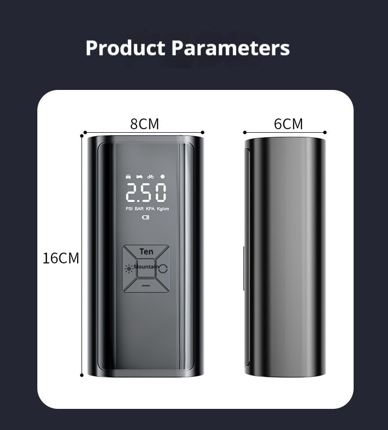 Outdoor sports, travel, car, motorcycle, inflation pump, portable, intelligent, wireless, digital display, inflator, multifunctional tire, emergency_autovado.com