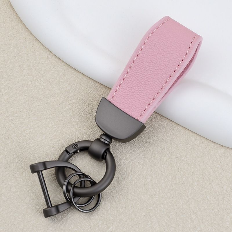 Men's Car Leather Keychain Candy Color Couple Key Pendant Sheep Pattern Bracelet Genuine Leather DIY Bag Pendant_autovado.com