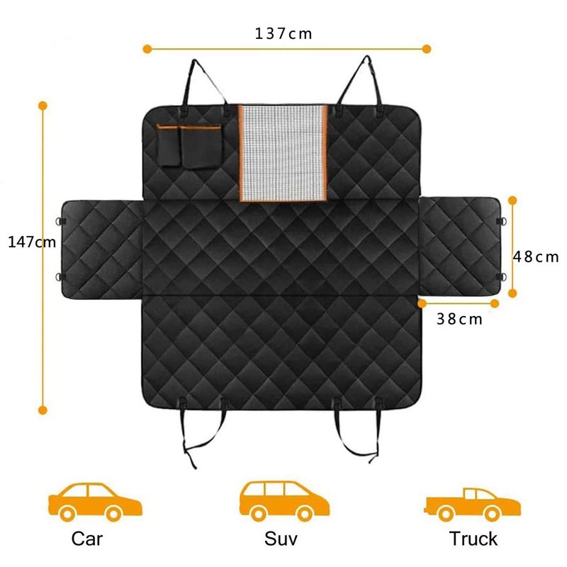 DPGKITS Washable Pet Mat Seat With Velcro For Truck 600D Oxford Cloth Car Accessories Capped Hammock Style Waterproof_autovado.com