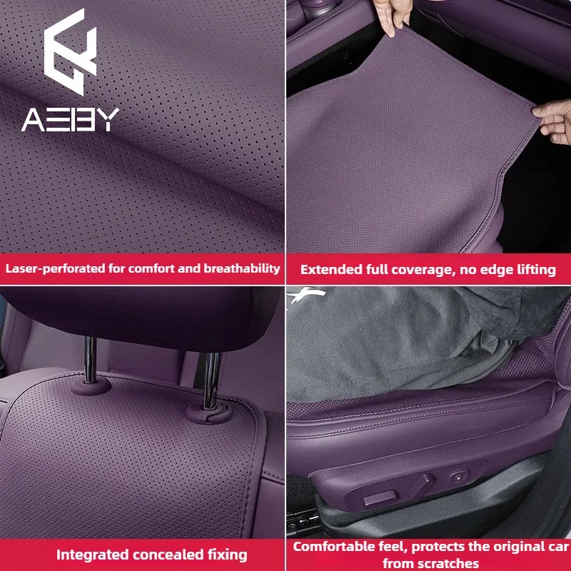 AEBY For Leapmotor C10/C16 2024-2026 Car Seat Cushion Backrest Set Custom Fit Breathable Anti-slip Bottom Easy Install_autovado.com