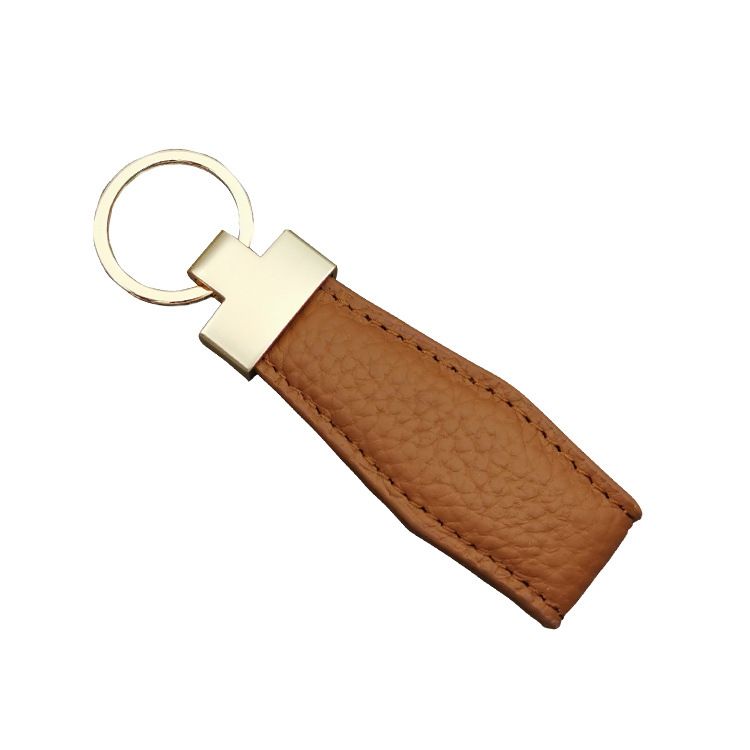 Top Layer Leather Car Keychain Fashion Genuine Leather Key Chain Ring Alloy Pendant Creative Men And Women Leather Lanyard_autovado.com