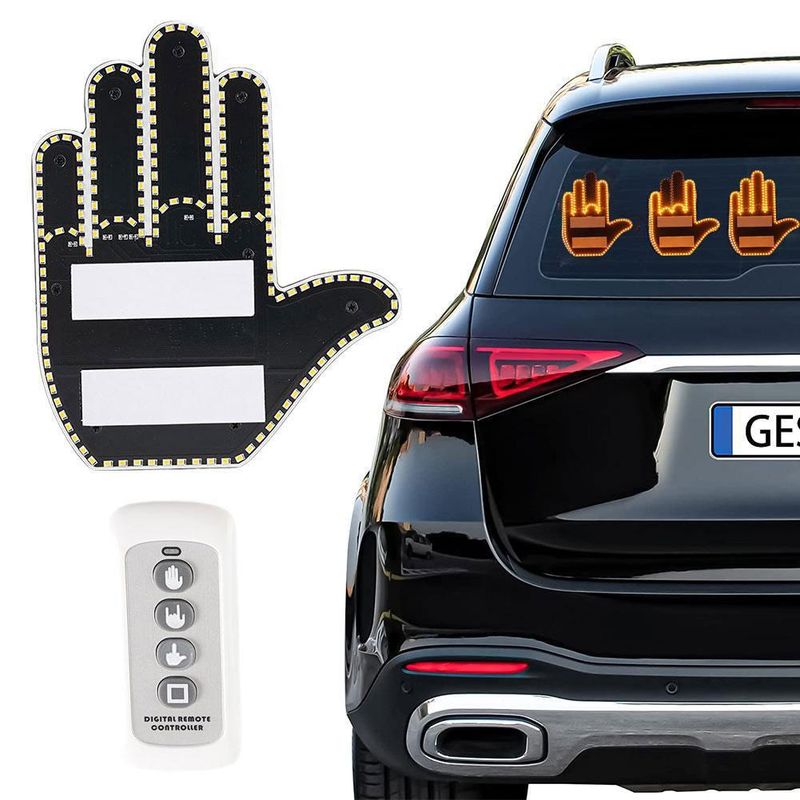 Car Finger Gesture Car Mounted Multifunctional Warning Anti-collision Tail Lights, Interactive Palm Lights_autovado.com