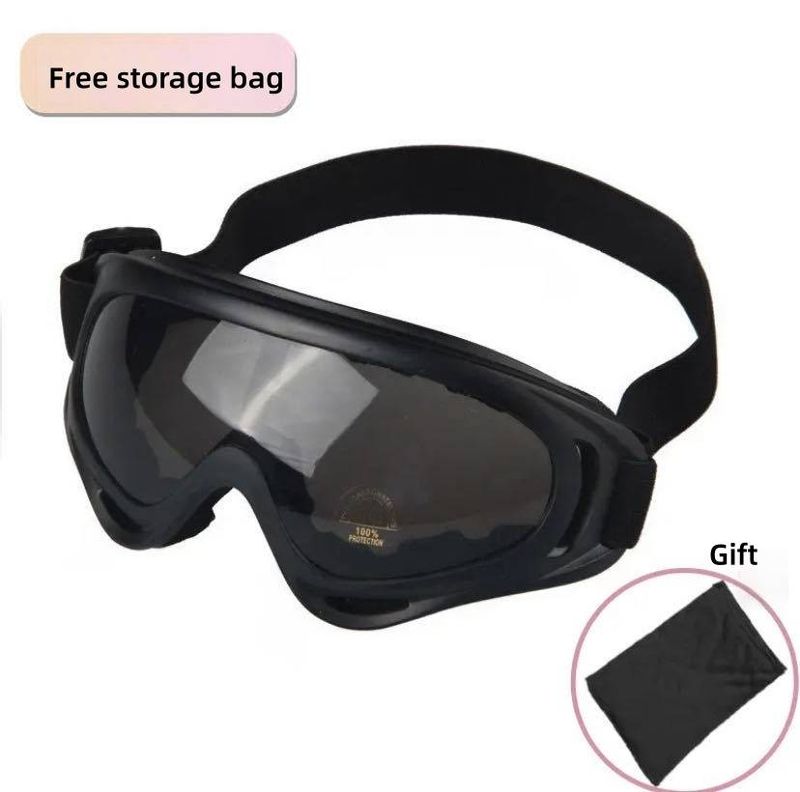 Unisex Anti-Dust Goggles For Cycling, Motorcycling & Outdoor Sports – Windproof, Interchangeable Lenses (Black Frame With Clear/Yellow/Smoke)_autovado.com