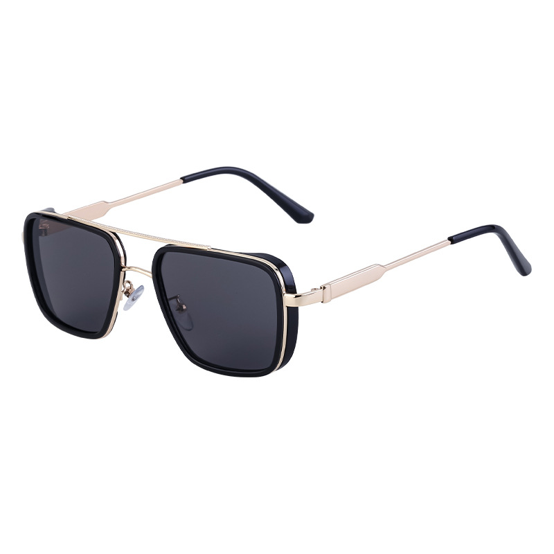 2024 New European and American Retro Punk Style Sunglasses Men's Sun Protection Square Frame Sunglasses Men's Cross-Border Wholesale Shades_autovado.com