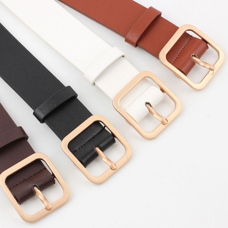 HOT PU Leather Belt Women Square Pin Buckle Black Belts for Jeans Pants Chic Brand Vintage Strap Female Waistband_autovado.com