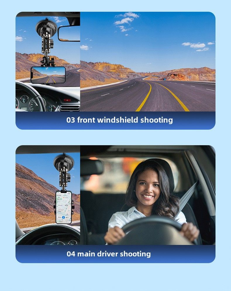 Car Shooting mobile phone bracket multi-direction vertical shooting car live shooting bracket first view sucker bracket_autovado.com