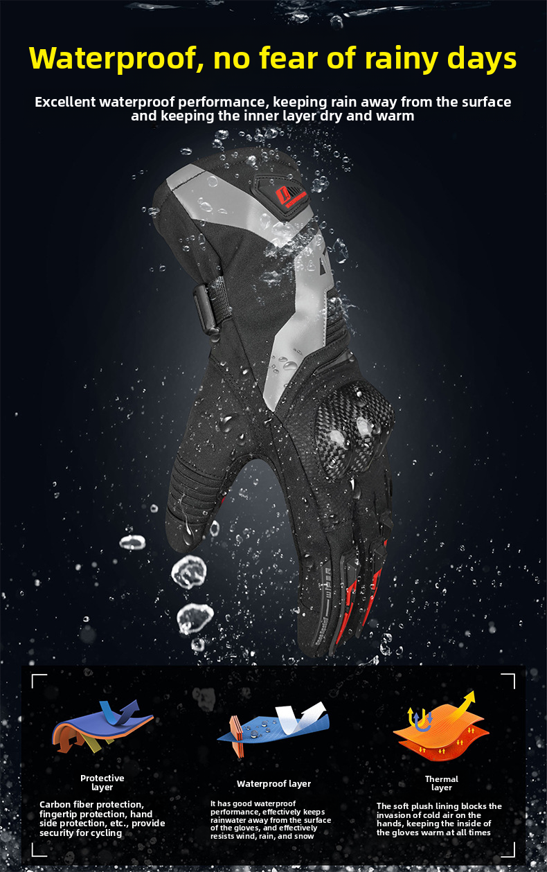 OnesAgain Motorcycle Winter Riding Gloves Men Long Waterproof Windproof Warm Women Rider Motorbike Anti-drop_autovado.com