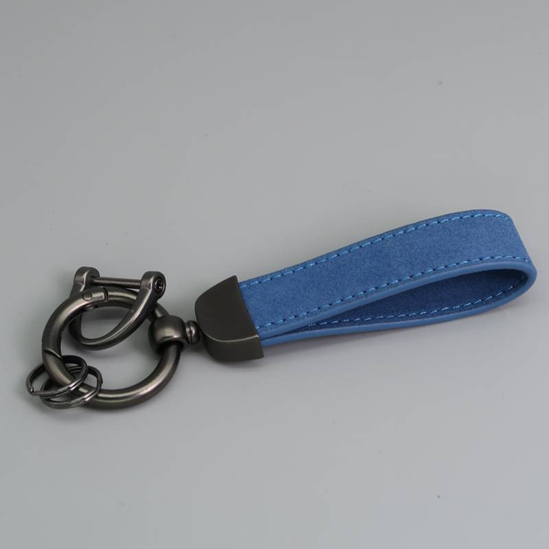 Microfiber Flip Fur Keychain Leather Car Key Chain_autovado.com
