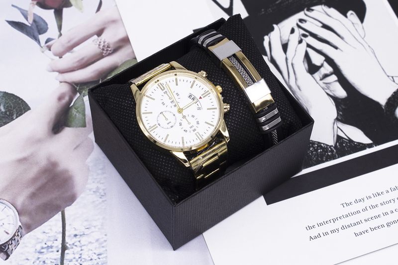 Men's Watch Two-Piece Bracelet Gift Box Business Calendar Non-Mechanical Quartz Watch men's watch_autovado.com
