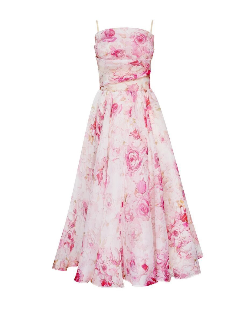 Women's Summer Strapless Sleeveless Printed Hem Dress_autovado.com