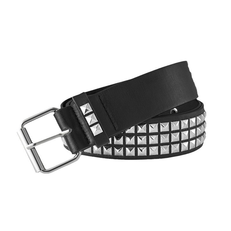 Women's Belts pyramid cybery2k subculture gothic square beads rivet belt belt for women cross-border_autovado.com