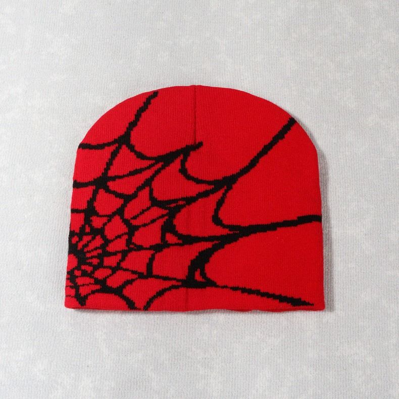 Hot Sale Fashion Knitting Spider Web Design Hat for Men Women Pullover Pile Y2k Goth Warm Beanie Hats New Hip-hop Street Cap_autovado.com