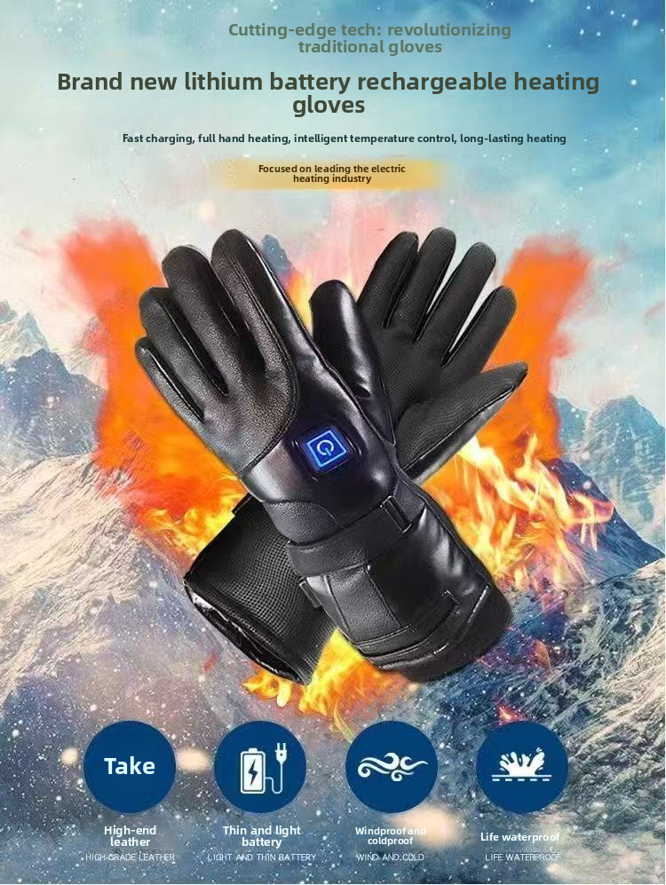 Kangre 7.4V Lithium Battery Rechargeable Gloves Motorcycle Heating Three-Level Temperature Adjustment Electric Warm_autovado.com