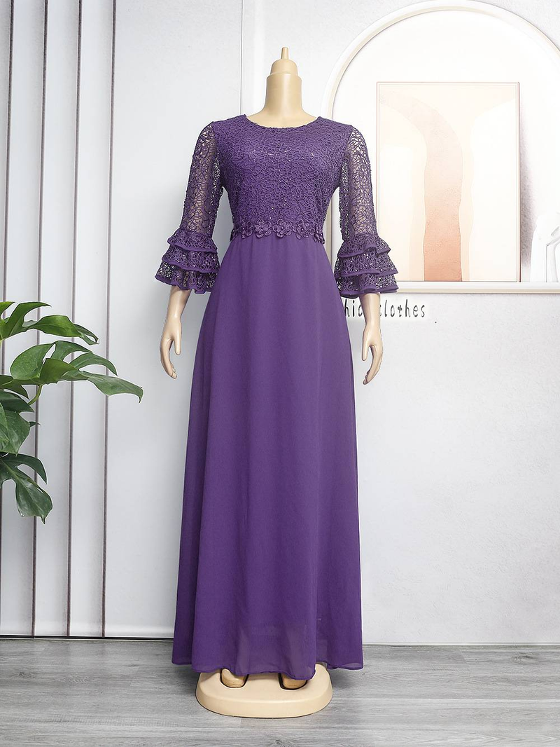 Women's large new lace heavy chiffon dress dress_autovado.com