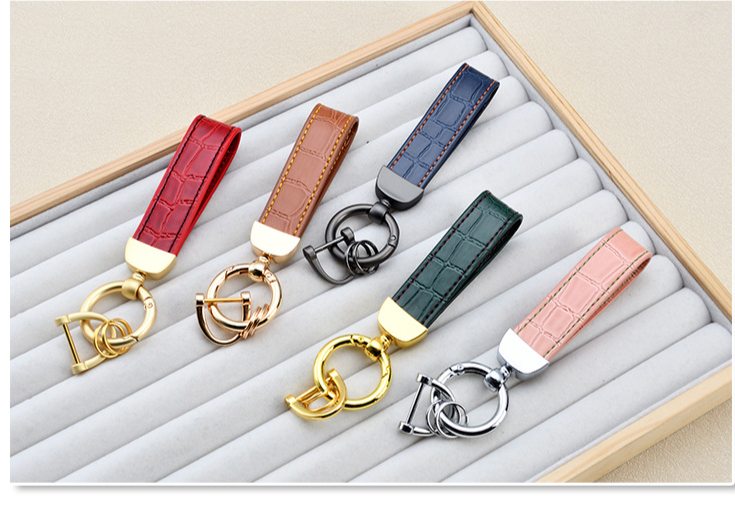 Fashion High End Car Anti Lost Key Ring Simple Leather Key Chain Pendant Creative Couple Business Key Chain_autovado.com