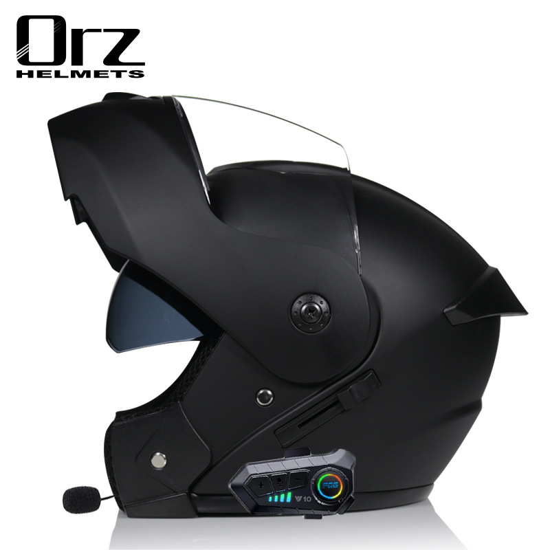 Motorcycle Accessories & Parts Bluetooth Helmet Men's and Women's Flip Up Helmet Personality Cool Double Lens Summer Internet Celebrity Hat_autovado.com