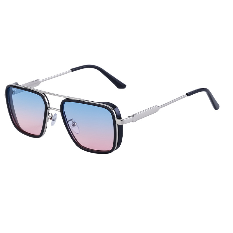 2024 New European and American Retro Punk Style Sunglasses Men's Sun Protection Square Frame Sunglasses Men's Cross-Border Wholesale Shades_autovado.com