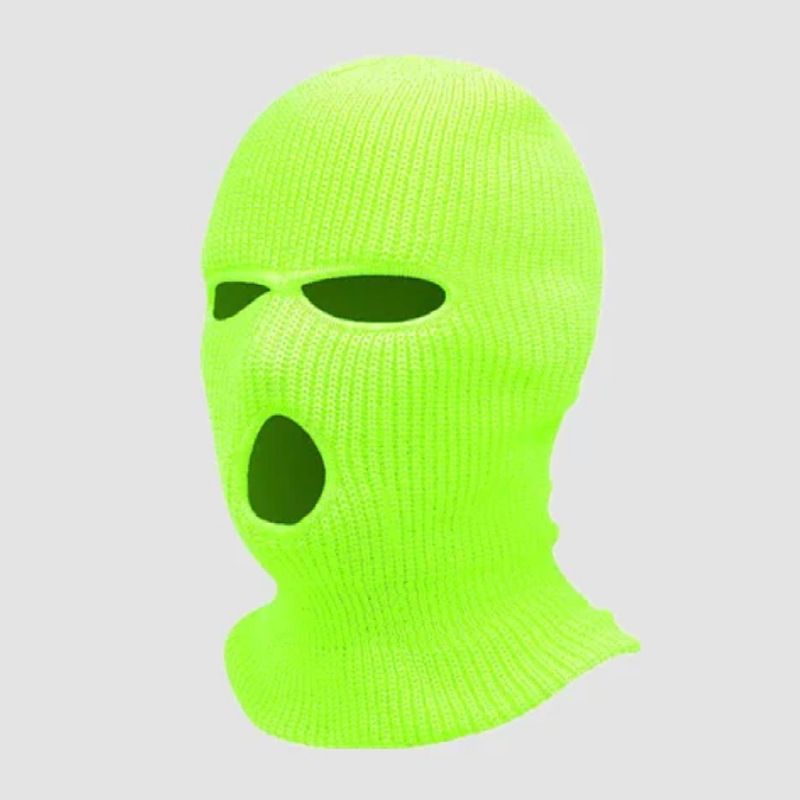 Autumn Winter Yuanbao Needle Three-Hole Knitted Candy Color Wool Hat Head Wrap Neck Warmer Outdoor Cycling Windproof_autovado.com