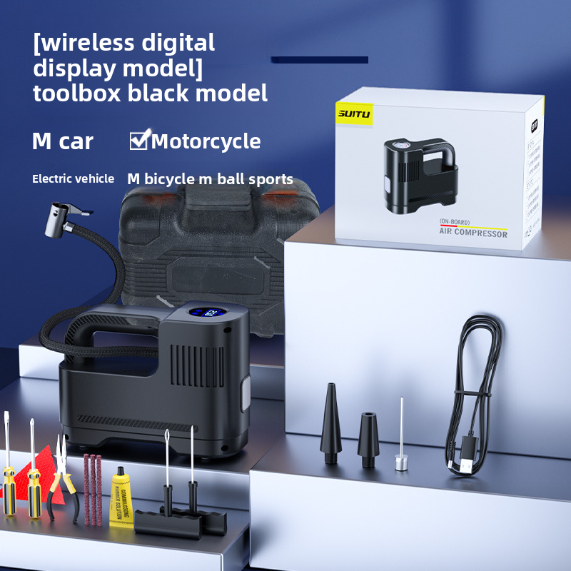 Portable Multifunctional Tire Car Pump Inflator Machine Air Tube_autovado.com