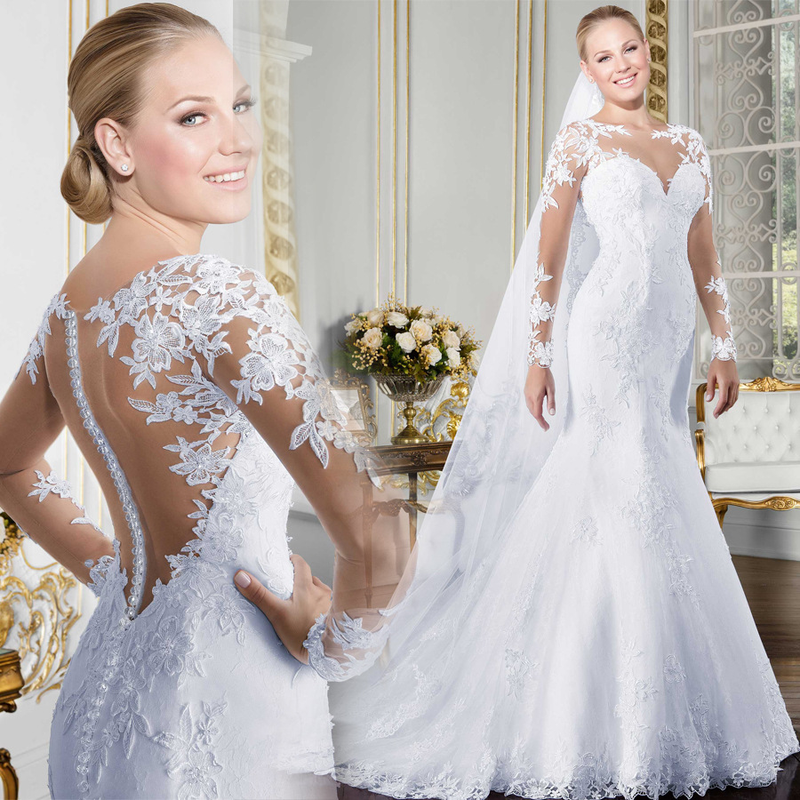 Women's Clothing Long-sleeved shoulder lace slimming palace vintage wedding dress_autovado.com