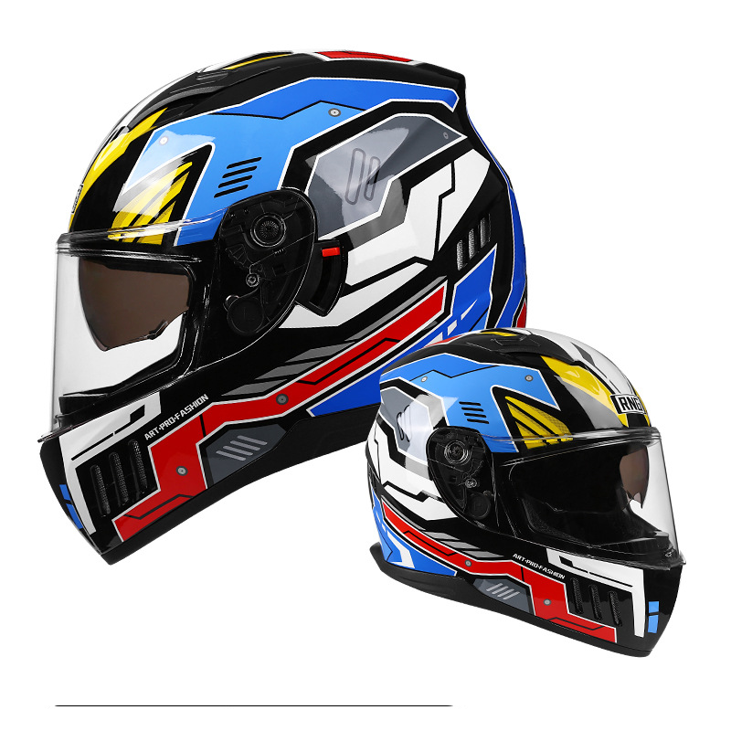Motorcycle helmet Motorcycle helmet Men's and women's double lenses full helmet riding Full face helmet_autovado.com