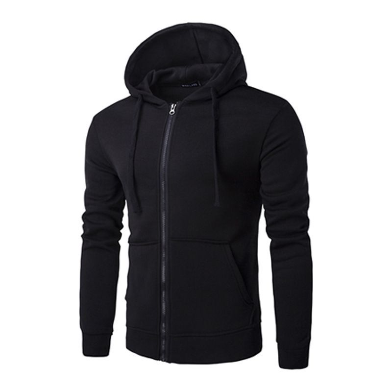 Men's Clothing New Spring and Autumn Style Zipper Hooded Sweatshirt Men's Cardigan Sweatshirt Long Sleeve Solid Color Sweatshirt_autovado.com