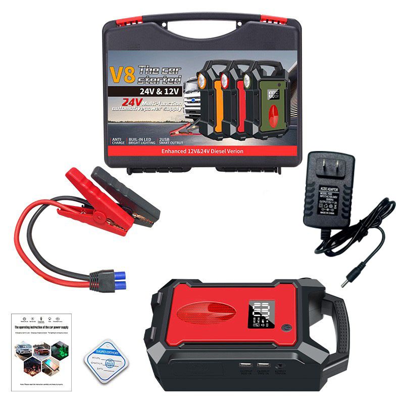 Emergency Jump Starter 12V 24V Truck Car Battery Large Capacity Powerful Charging Power Bank_autovado.com